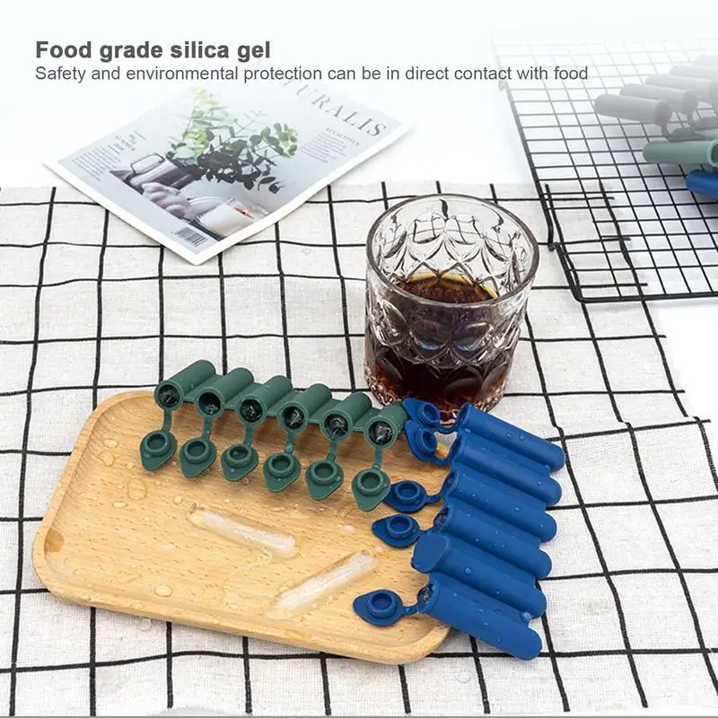 Ice Pop Maker Molds Kid's Ice Pop Maker With Lid Food-Grade Silicone DIY Popsicle Molds For Travel Home Picnic And Work Area