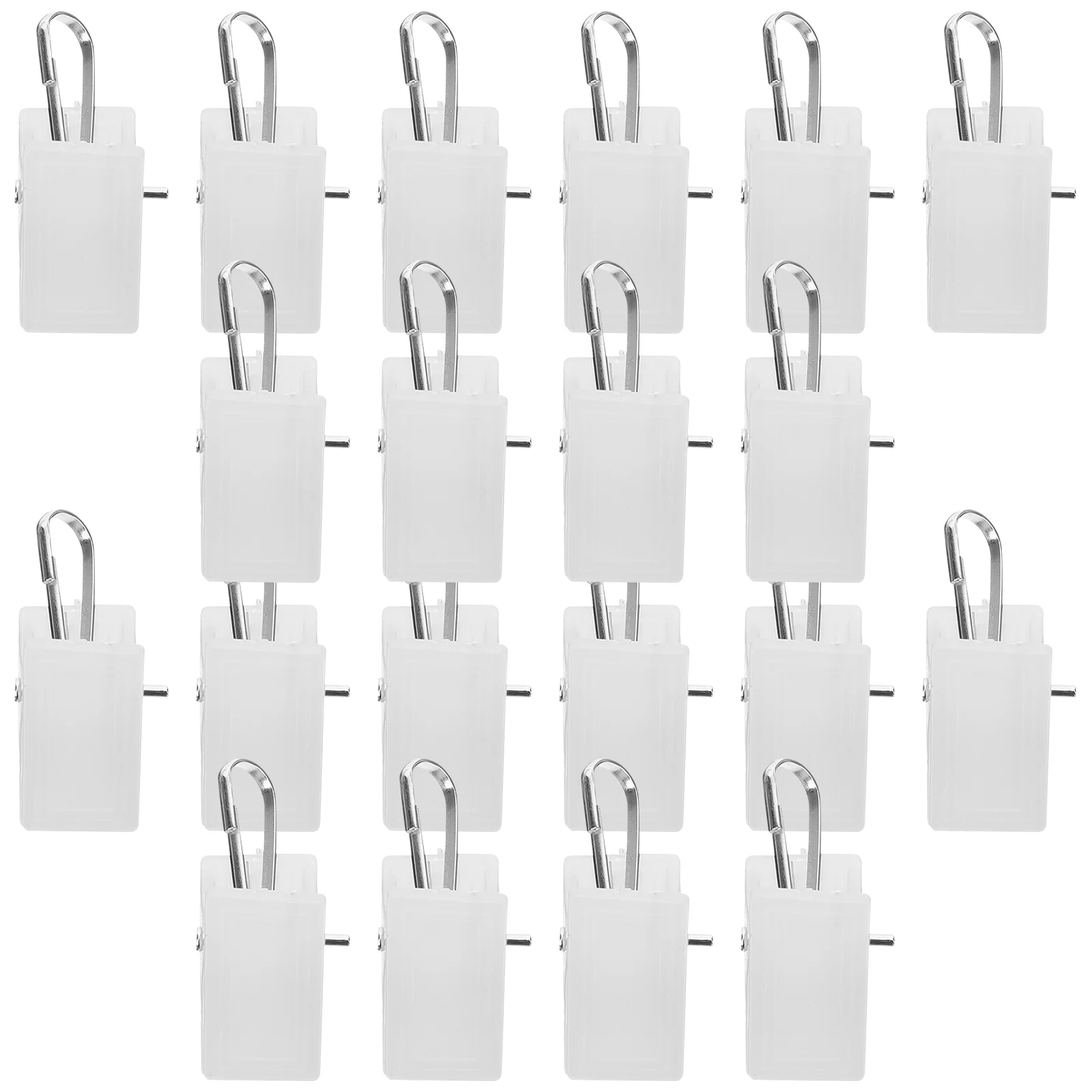 20 Pcs White Sheer Curtains Plastic Clip Clips with Hooks for Hanging Shower Rod Display Drapery Man