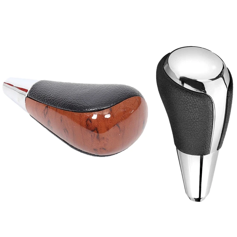 2 Pcs Wood Grain Car Gear Shift Knob For Toyota Corolla Camry/Harrier Fortuner Crown Land Cruiser Lever Shifter Stick