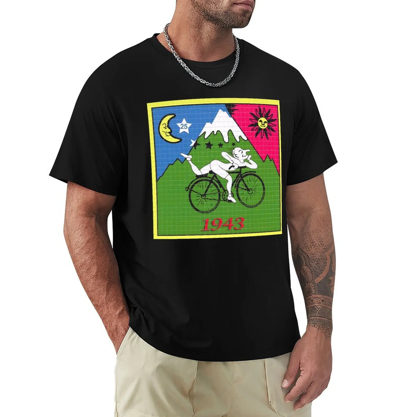 Lsd albert hofmann bicycle day T-Shirt Vintage Print Crew Neck Tee