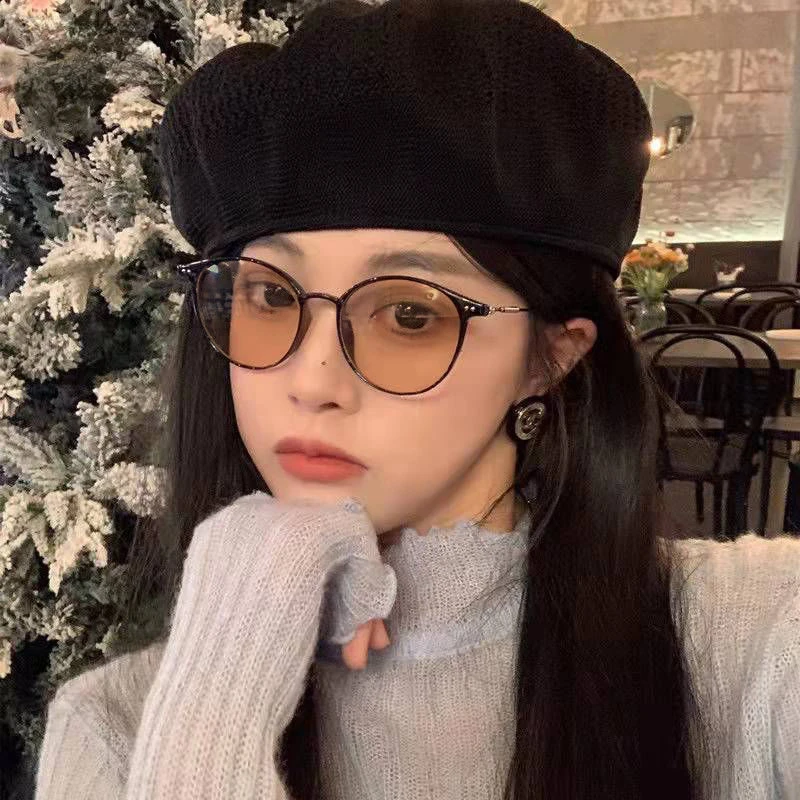 Intelligent Photochromic Myopia Glasses Women Men Ultralight Vintage Round Minus Glasses Finished Prescription Eyewear