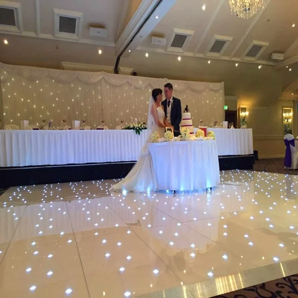 

Acrylic LED Starlit Dance Floor Light With Remote Black White Panel for Wedding Stage Show Catwalk Decoration