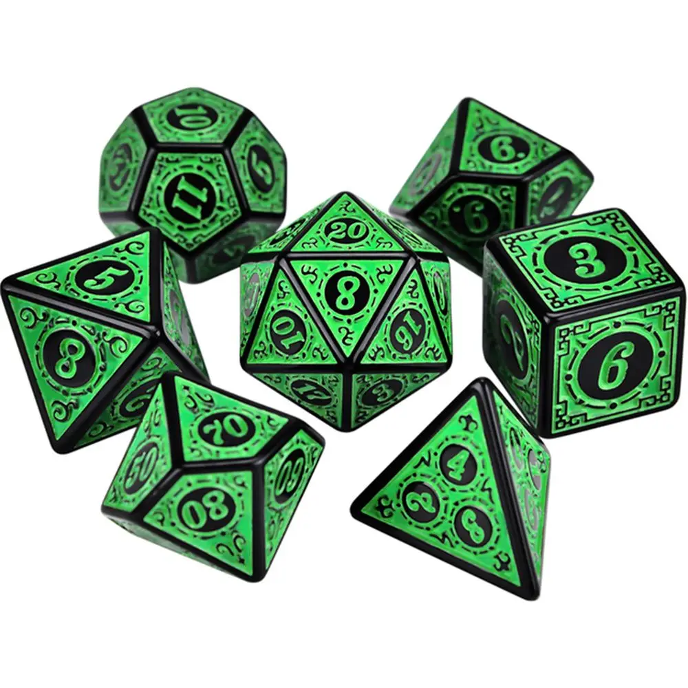 D12 D20 Polyedrisch für TRPG DND Spielzubehör Glitzerwürfel Set Iidescent