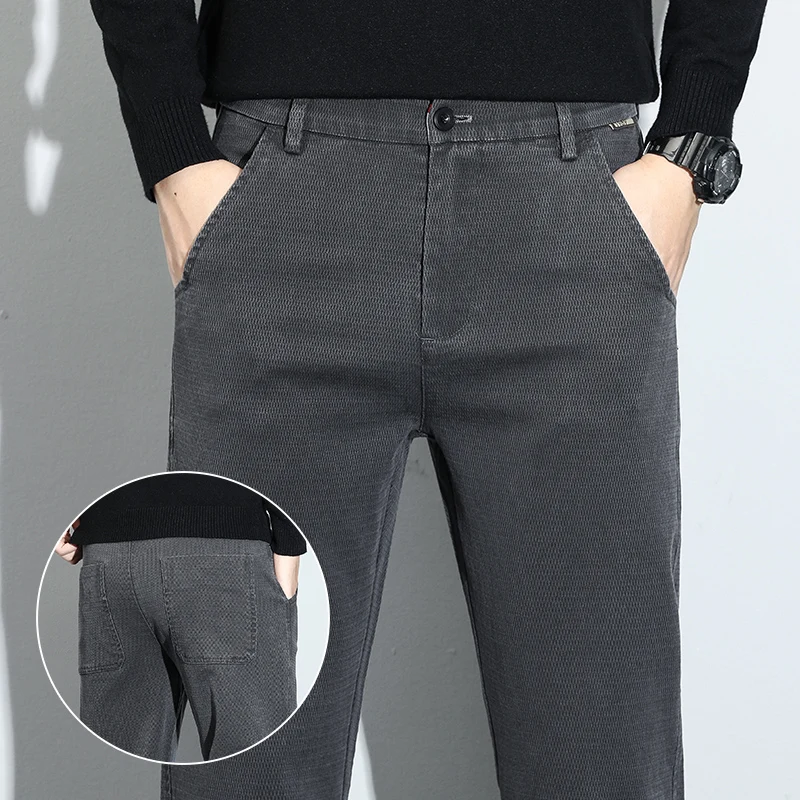 

Korean Fashion Lyocell Casual Pants Men's New Spring Breathable Straight Elastic High Quality Daily Streetwear Male Trousers