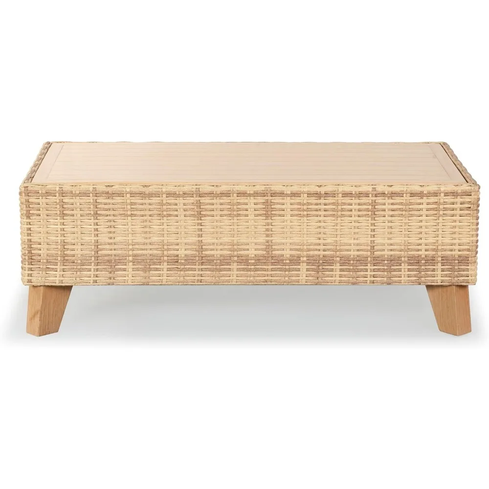 

Couture Collection Margarita Natural Brown Faux Wicker Rectangle Indoor/Outdoor Coffee Table (Fully Assembled)