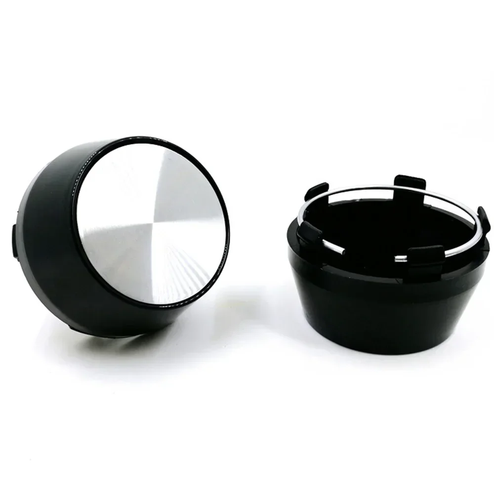 For Carbon Fiber For Car Wheel Hub Center Cap Set Of 4 60mm Outer Diameter Black Color ABS Plastic+Aluminum Material