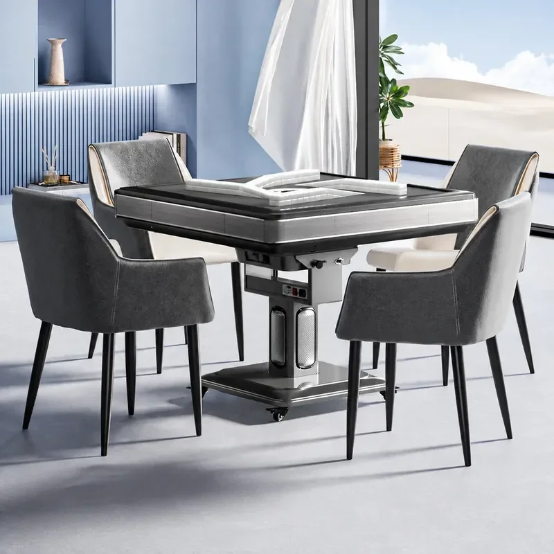 Fully Automatic Mahjong Table with Cyclone Roller Coaster Shuffling Silent Operation Heating Function Foldable Design for