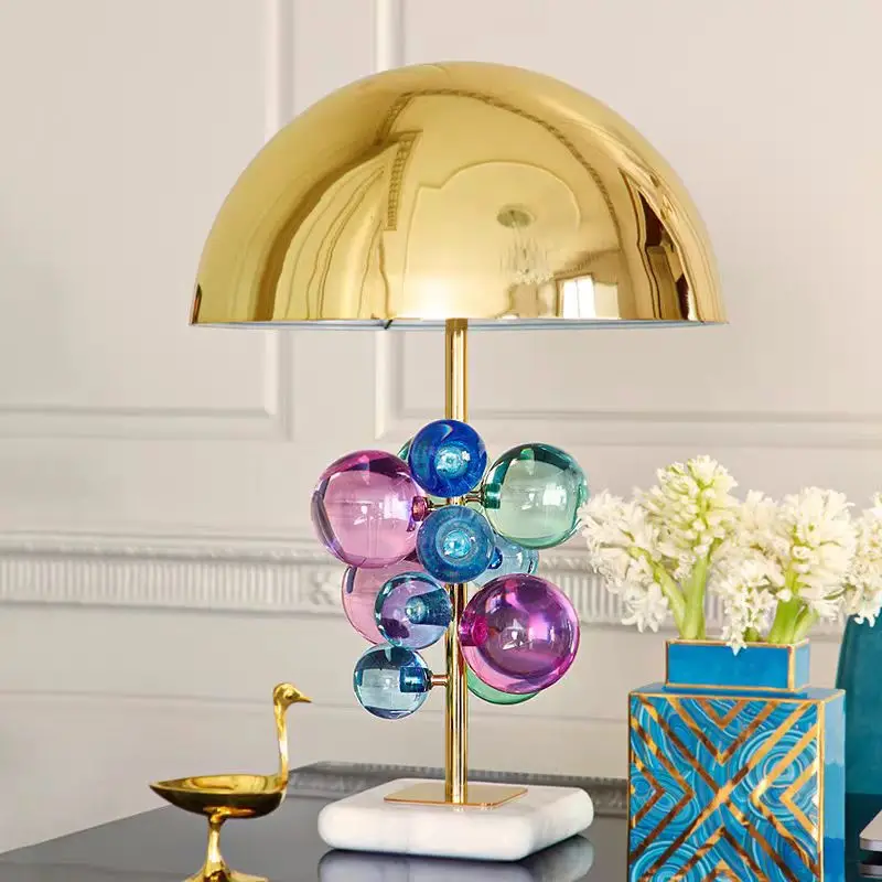 2026 Postmodern Creative Color Crystal Desk Lamps For Bedroom Model House Villa Living Room Study Light Luxury Floor Lamp Home D