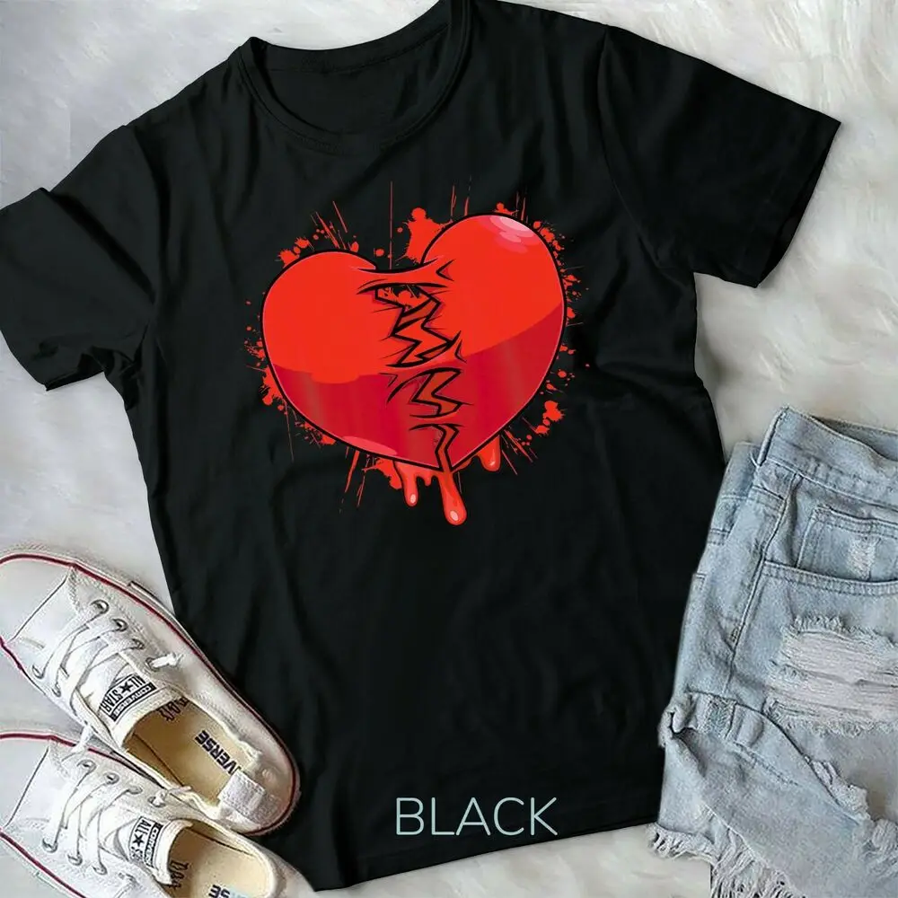 Broken Heart Heartbroken Sad Valentine Break-up Divorce T-Shirt Unisex T-shirt