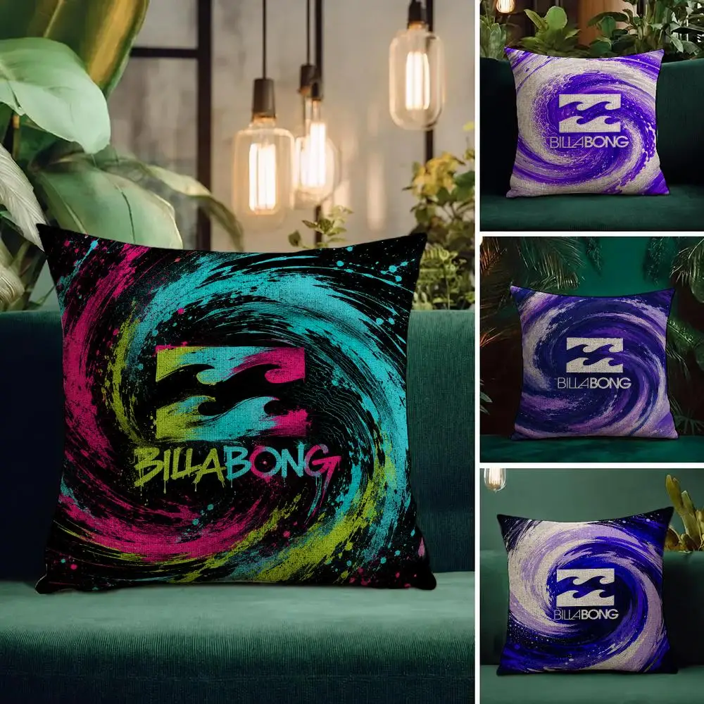 Brand Billabong Cushion Cover Natural Linen Pillowcase Set All-in-One Decor Cushion Cover for Sofa Bedroom Chair