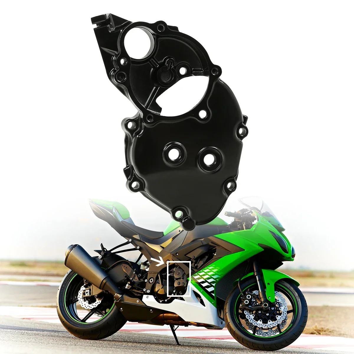 MOTO For Kawasaki Ninja ZX 10R RH 2008-2010 Motorcycle Right Crankcase Cover Engine Starter Case