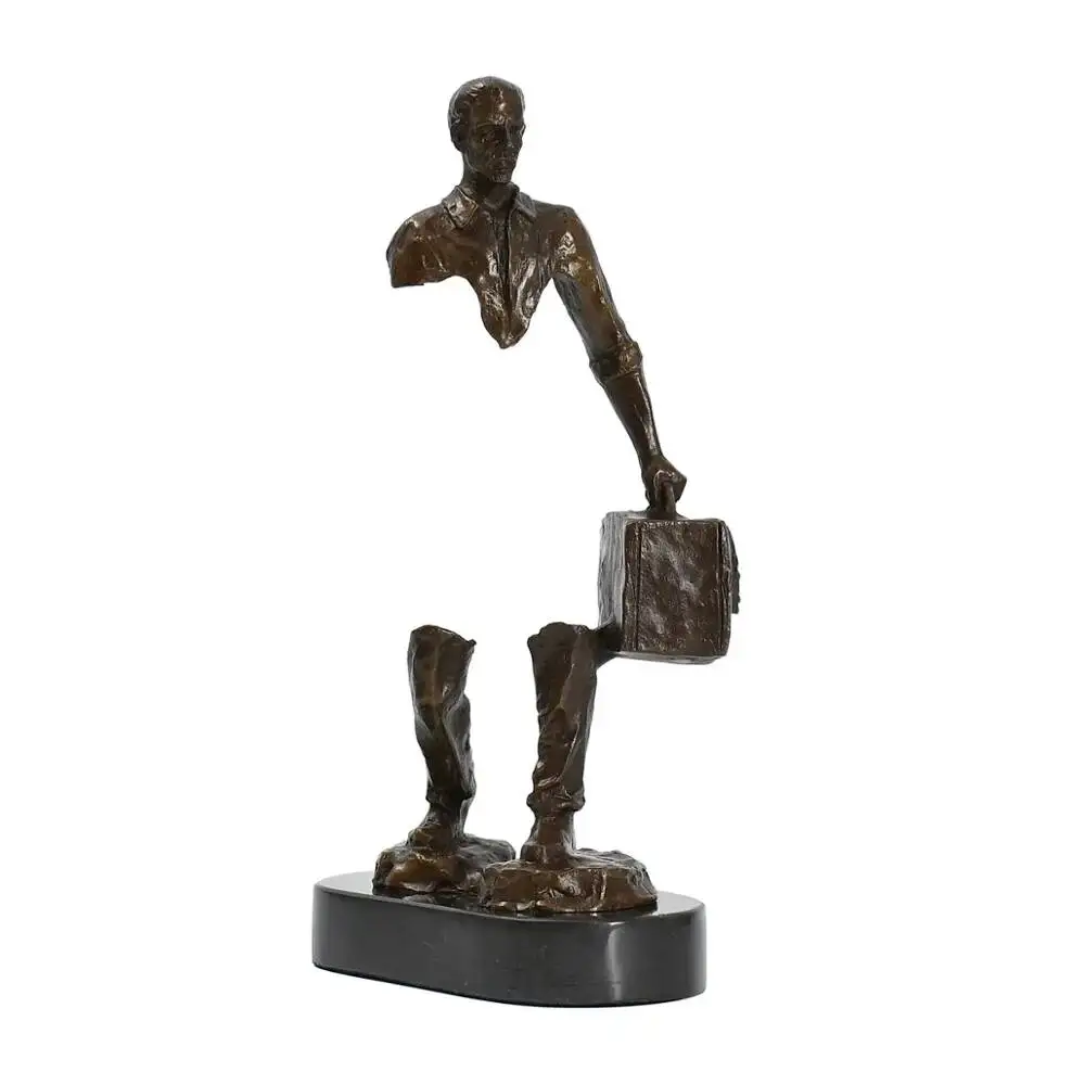 Famous Bruno Catalano Bronze Traveller Statue Sculpture Abstract Travel Man Male Figurine Collectible Art Home Decor H