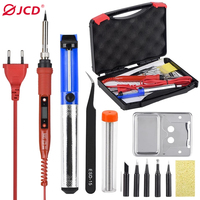 JCD 80W Electric Soldering Iron Set Kit 220V/110V Adjustable Temperature LCD Display Welding repair Tools box Solder Sucker 908S