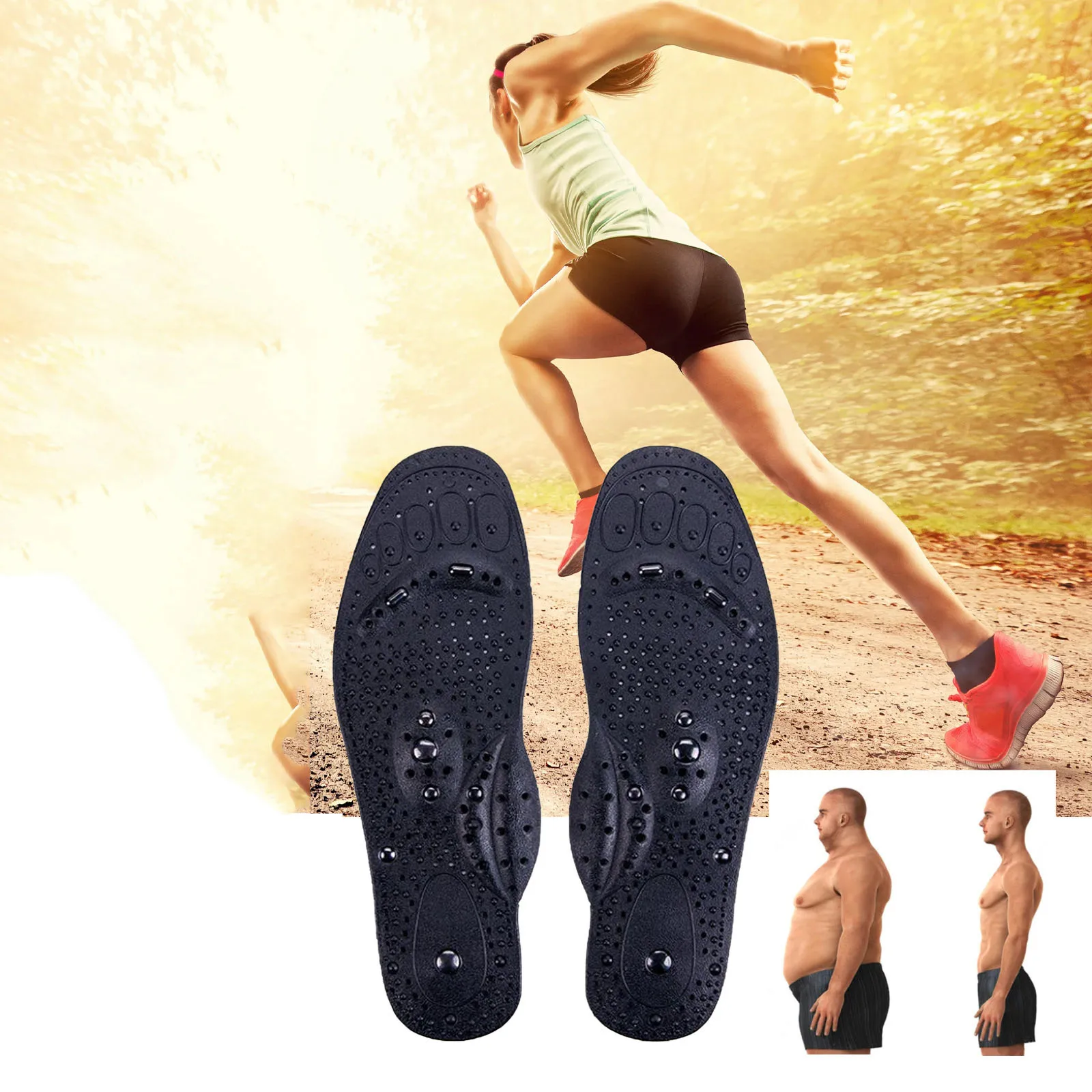 

Breathable insoles insoles eight men and women with transparent magnetic therapy health care magnet massage insoles can be cut