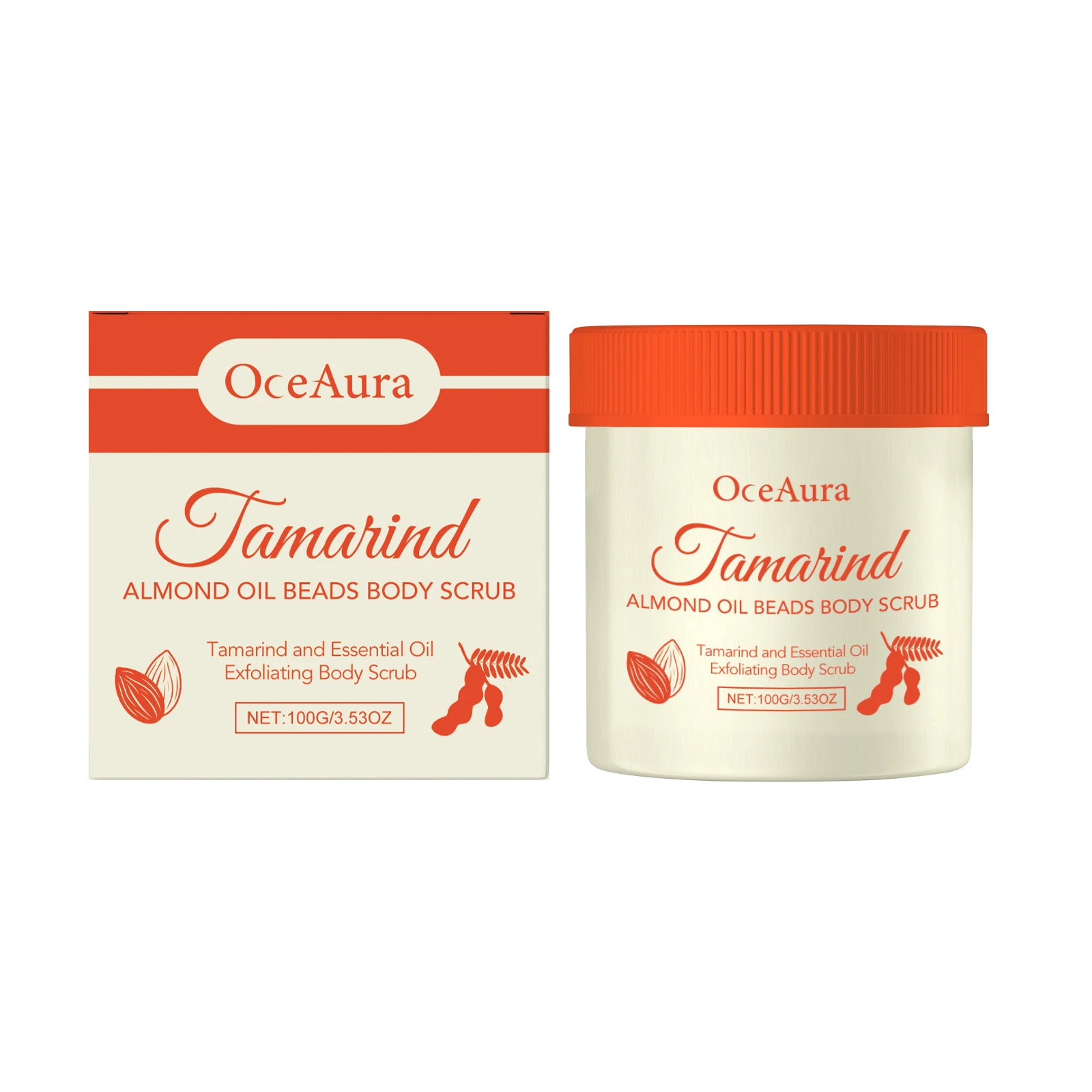 Tamarind Almond Body Cleansing Scrub Unclog Pores Antioxidant Repair Skin Barrier Brightening Skin Tone Softening Keratin Scrub