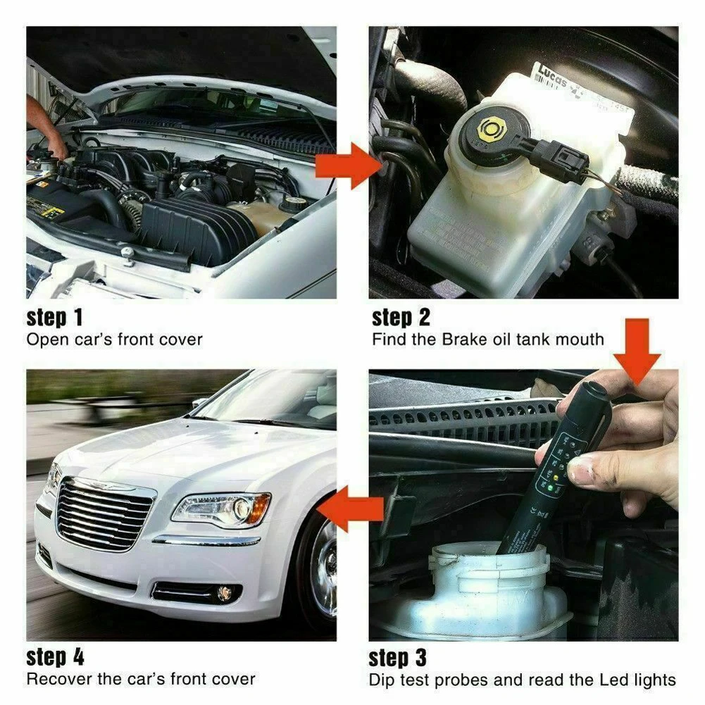 

Portable Brake Fluid Diagnostic Pen Automatic Shutdown Auto Brake Diagnostic Testing Tool Brake Fluid Test Pen for Universal Car