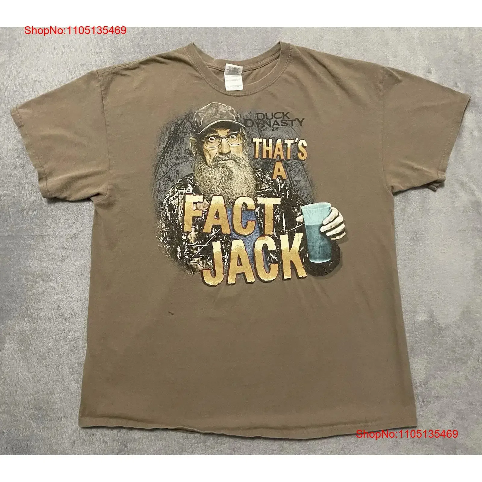 تي شيرت Duck Dynasty العم Si That's A Fact Jack تي شيرت رجالي XL بني AE TV ترويجي عتيق جرافيك مغسول للجنسين ملابس الشارع الشهير أوم #1