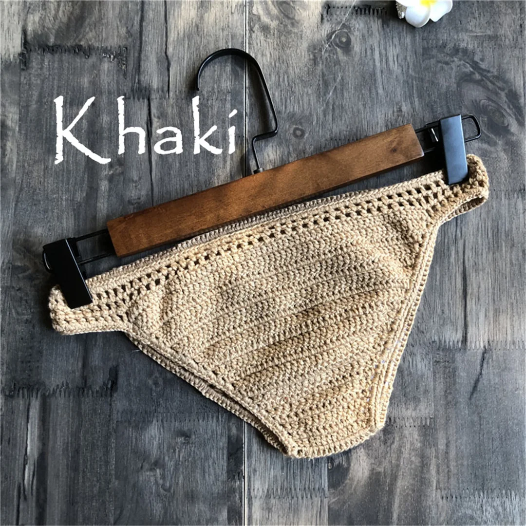 S - XL 9 Farben Gehäkelte Gestrickte Bikini-Unterhose Badehose Damen Bademode Brasilianische Tanga-Slips Unterwäsche V4195 – Detail 24