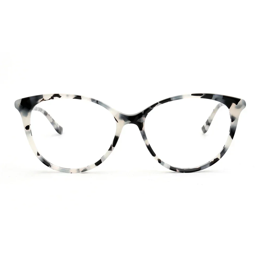 

Women Cat Eye Eyeglass Round Glasses Frame Vintage Female Retro Spectacles for Women Frame Prescription Print Optical Eyewear