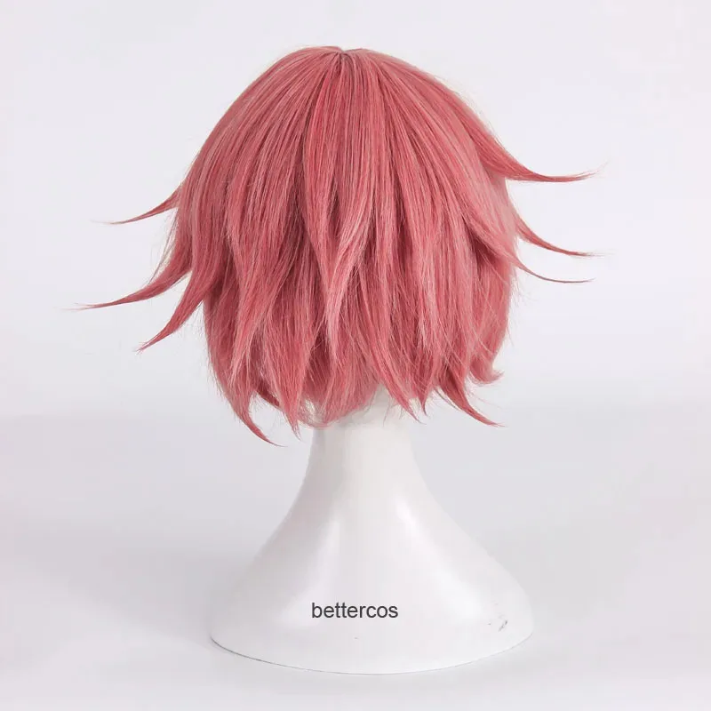 Doki Doki Literature Club Sayori парик для косплея короткий розовый красный термостойкий парик из синтетических волос парик шапка бант шпилька