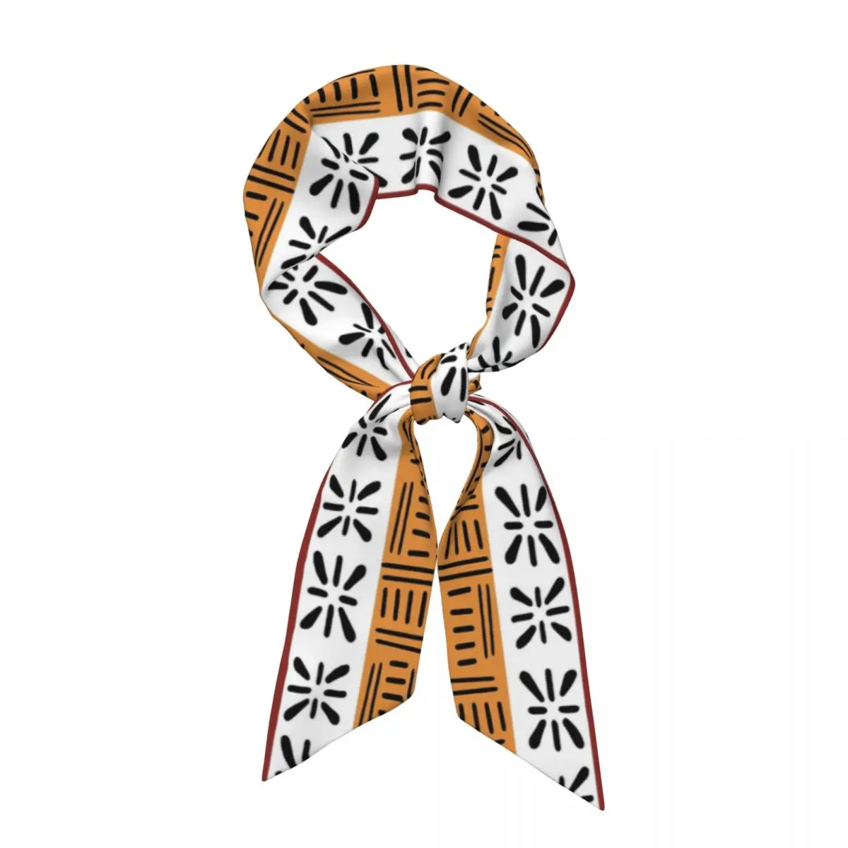 African Bogolan Africa Ethnic Tribal Art Women Long Narrow Scarf Soft Skinny Scarf Multi-use Neck Head Wrap for
