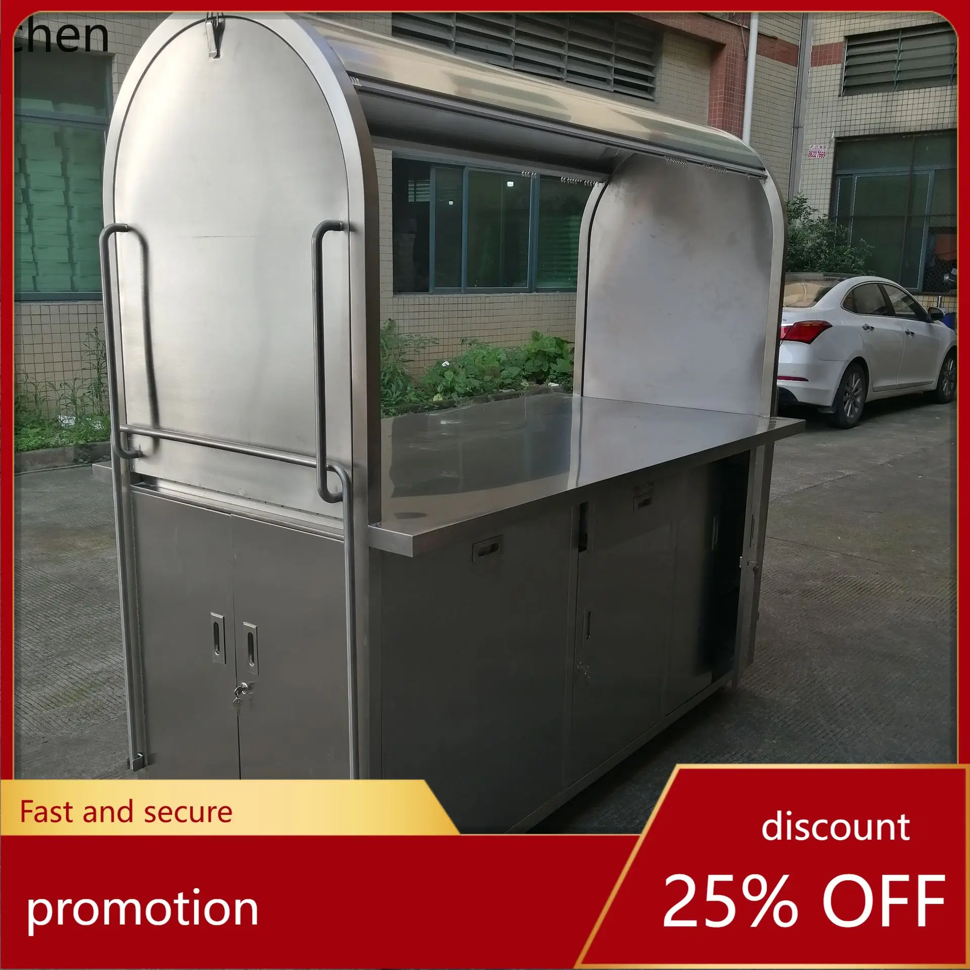 CZ Spicy Hot Pot Snack Cart Commercial Hand-Pulled Stainless Steel Multi-Functional Handheld Cake Night Market Stall