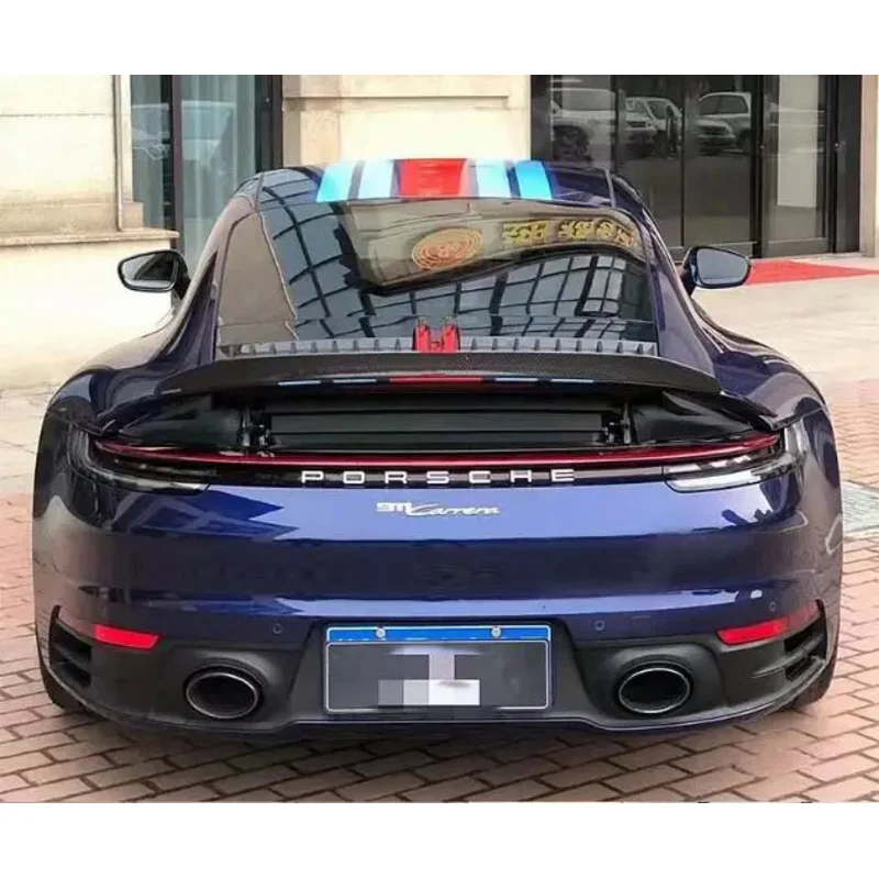 Real Carbon Fiber Car Rear Wing Trunk Lip Spoiler For Porsche Carrera 911 992 2020 2021 2022 2023