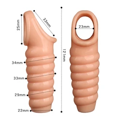 Silicone Penis Sleeves Reusable Cock Ring Extender Penis Condoms Sex Toys For Men Lasting Enlargement Adults Intimate Goods