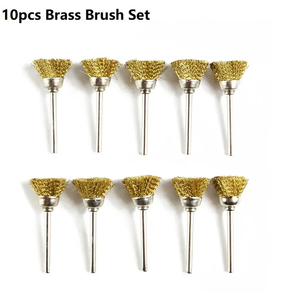 Polishing Wheel Brush 10pcs 3mm Shank Wire  For Dremel Rotary Tools Accessories