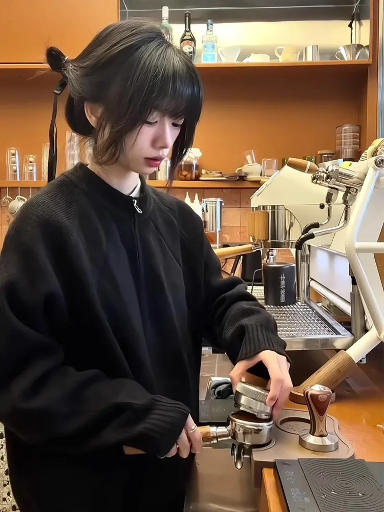 

Мужской повседневный свободный вязаный кардиган на молнии, однотонный, плотный, осенне-зимний, универсальный, удобный