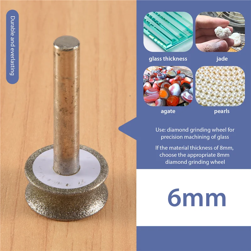Ściernica diamentowa A20F do szlifowania szkła, samolotów, krawędzi prostych, fazowania, trzpień 6 mm