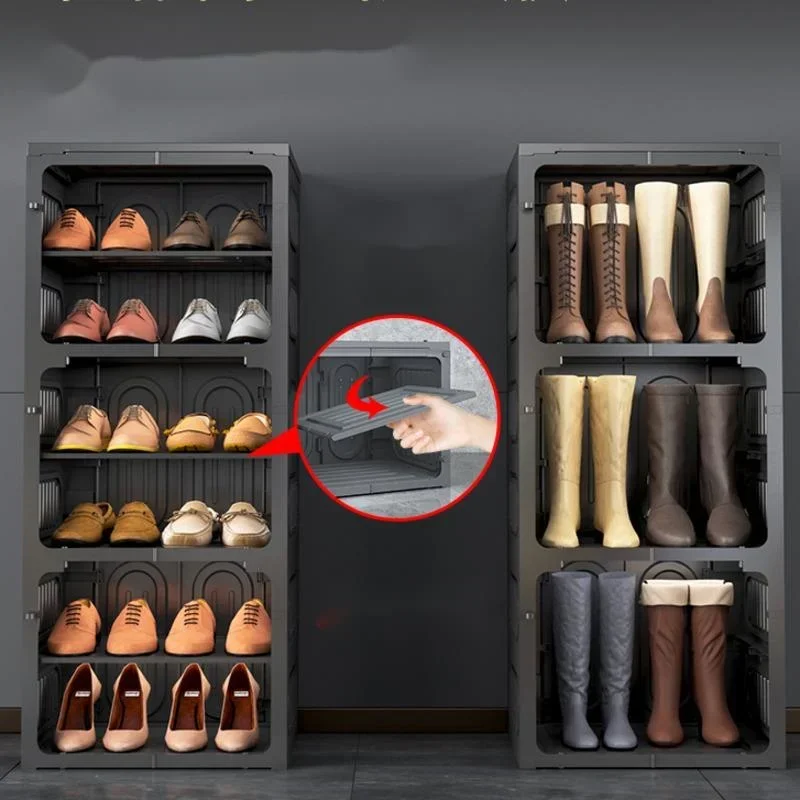 Household Shoe Storage Cabinet - Multi-Layer Folding Shoe Shelf, Plastic Installation-Free Organizer for Efficient Space Use