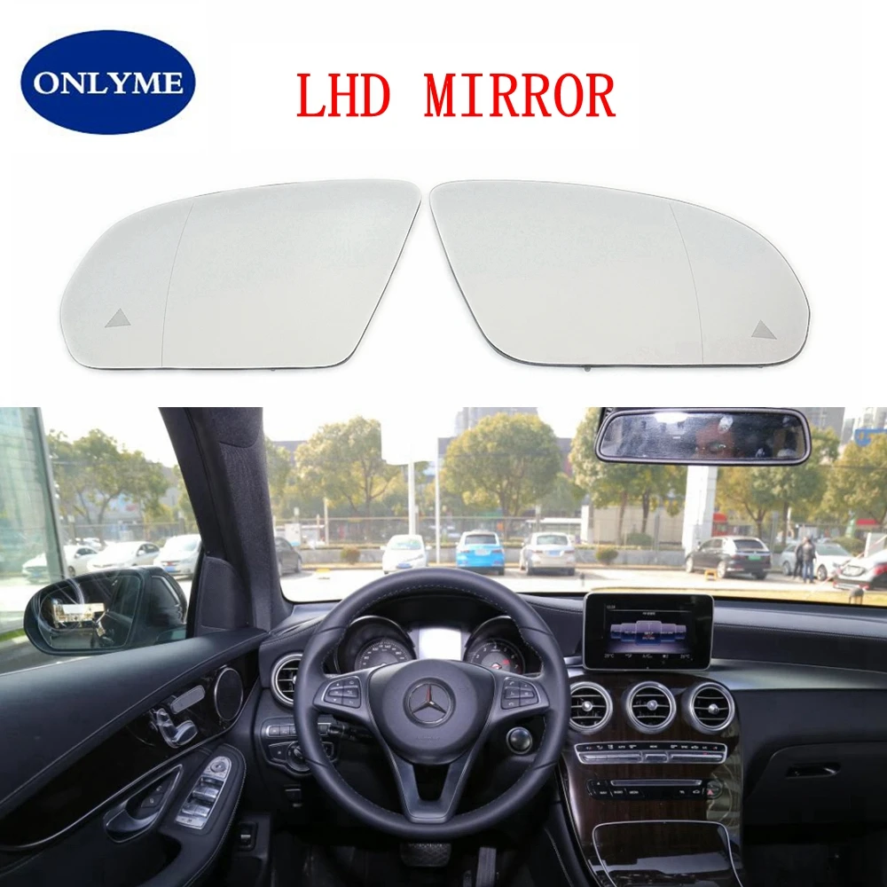 

Car Led warning blind spot heated mirror glass for Mercedes-Benz C E S GLC Class W205 W222 W217 W213 W238 2015-2022 LHD