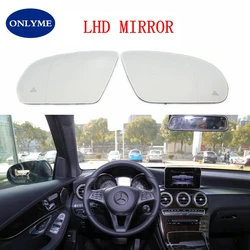 Car Led warning blind spot heated mirror glass for Mercedes-Benz C E S GLC Class W205 W222 W217 W213 W238 2015-2022 LHD RHD