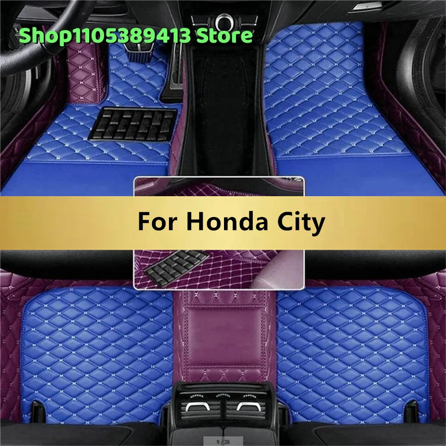 

Artificial Leather Custom Car Floor Mats For Honda City 2021 2020 2019 2018 2017 2016 2015 Car Mat Accessories Mats Carpets Auto
