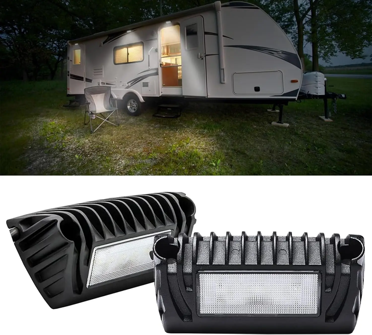 

5 Inch LED RV Exterior Lights 12 Volt RV Porch Light,RV Outdoor Lights 750 Lumen Black Lighting Fixture Kit