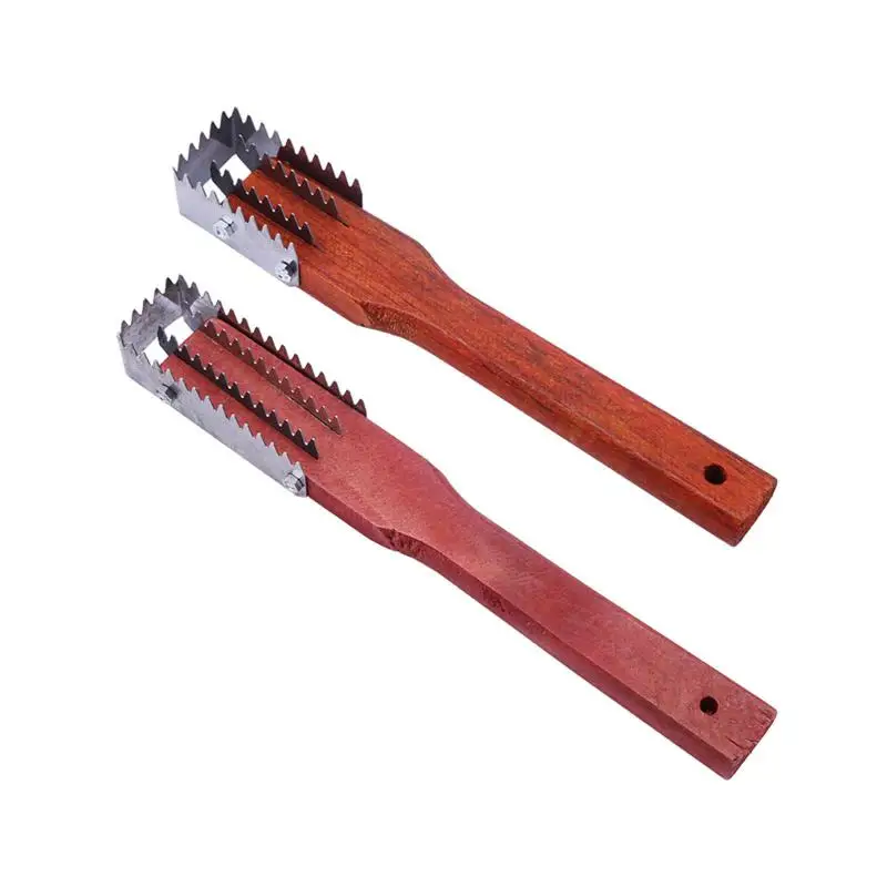 Fish Scales Remover Easily Remove Fish Descaler Tool Sturdy Wood And Steel Scale Scraper For Kitchen Home Restaurant Tools