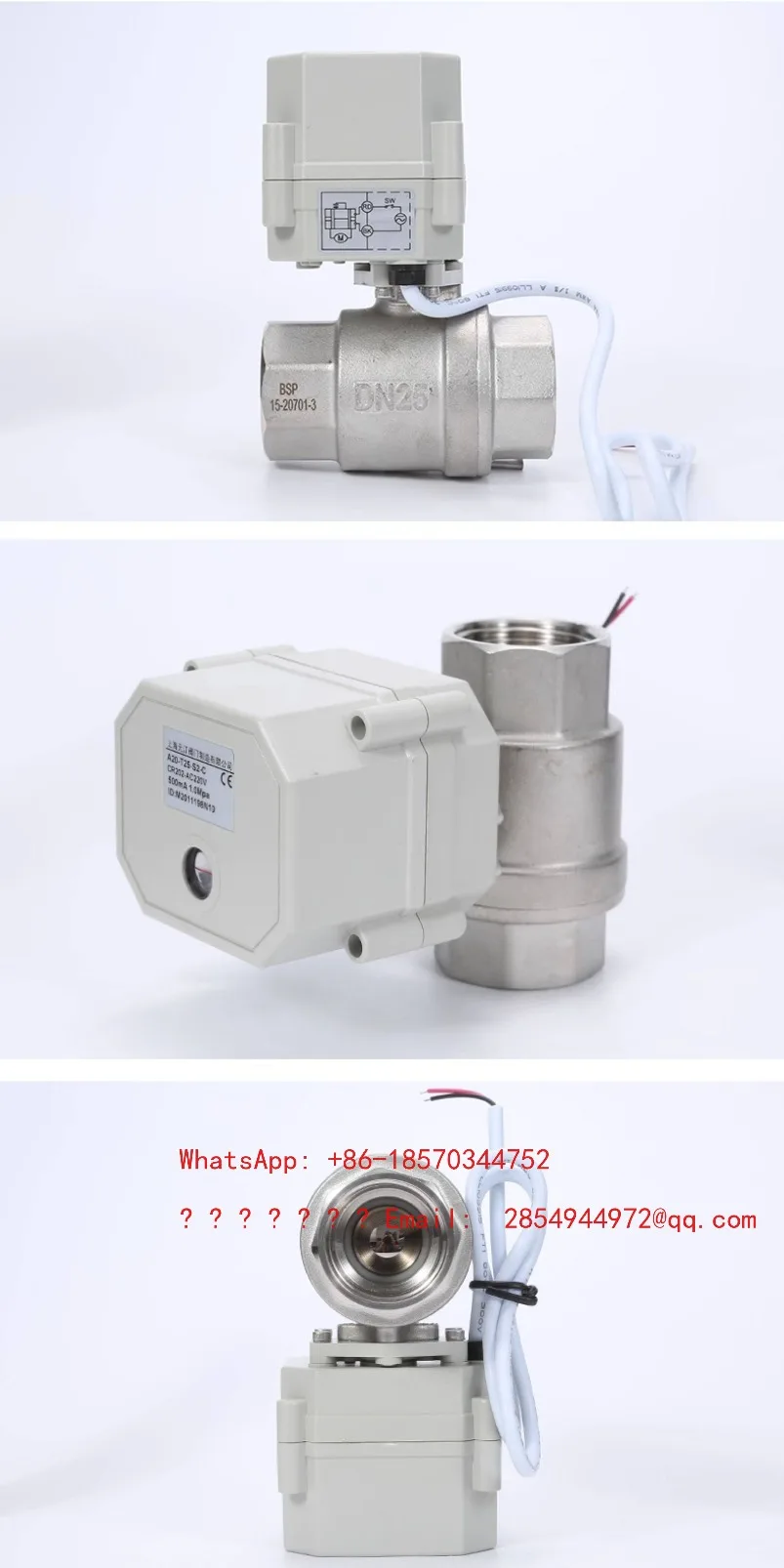 

2026 A20-T15-S2-C 304 Stainless Steel Electric Ball Valve Electric Two-way Valve Miniature Electric Valve DN15 CR303
