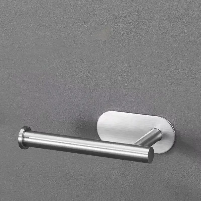 Durable Towel Holder Self-adhesive No Drilling Bathroom Hook Stainless Steel Bathroom Organizer Kitchen Storage Rack