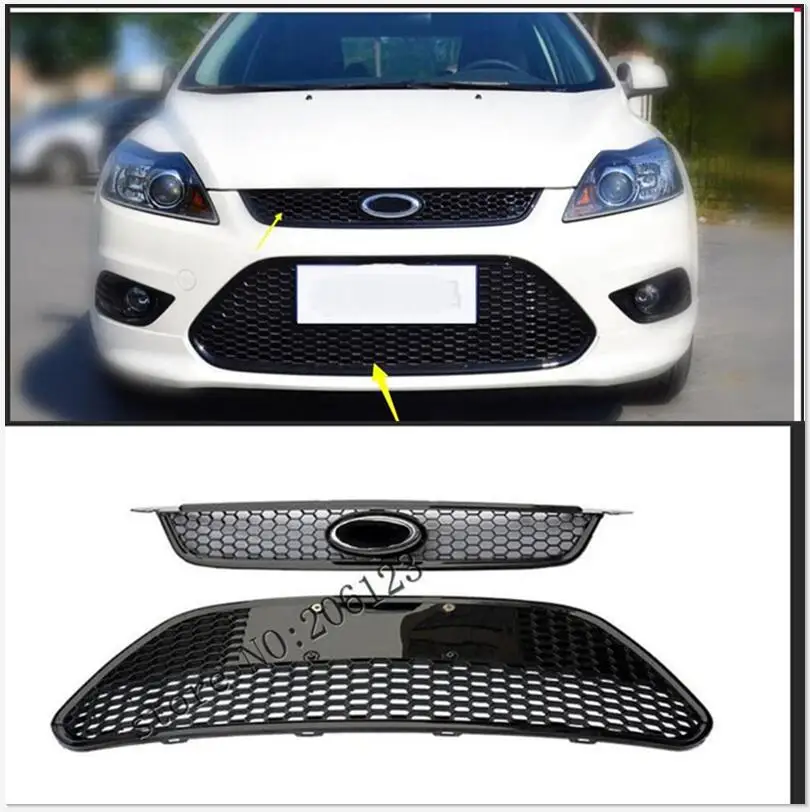 ABS Honeycomb Lacquer that Bake Up and Down Front Racing Grill Fit For Ford Focus sedan 2009-2012