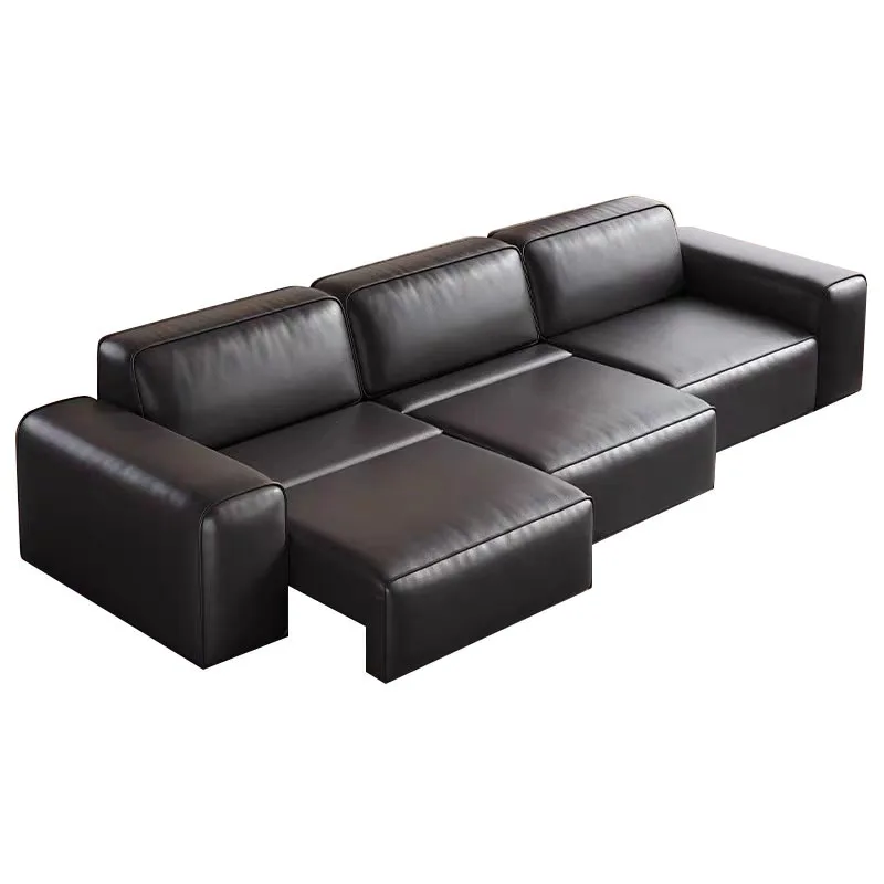 Retractable dual-purpose variable bed first layer cowhide living room sofa