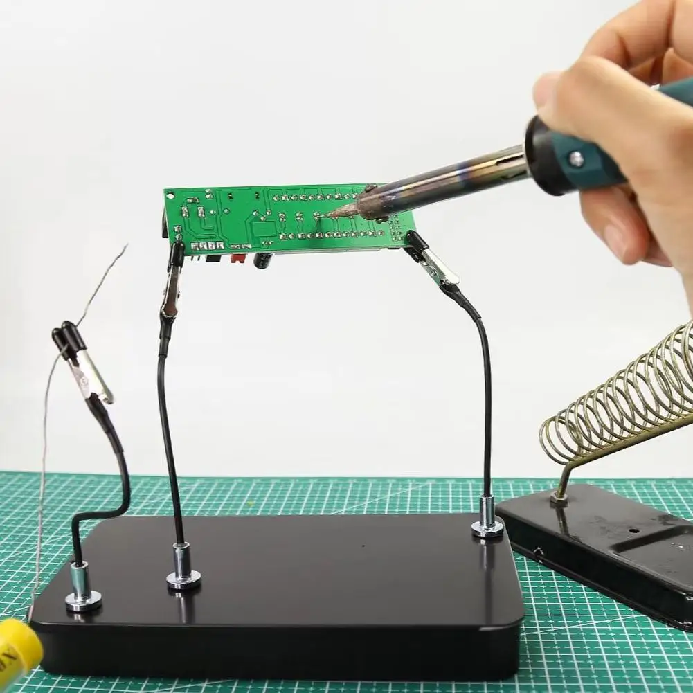 Metal Painting Stand Base Holder with 12 Magnetic Bendable Alligator Clips, Model Parts Assembly Tool Ideal for Airbrush Spray view 5