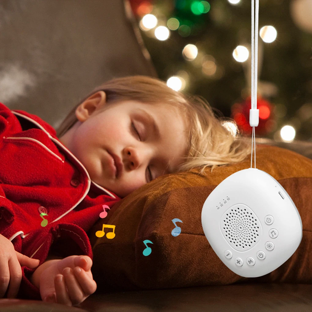 Portable White Noise Machine Baby Sleep Machine Soothing Sounds Sleep Therapy Sound Monitor Generator for Babies Adult Relax