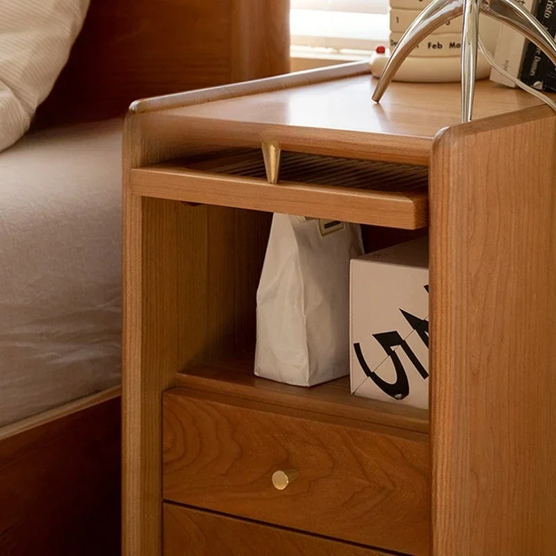 Comodino stretto MiN28-40cm Mobili in legno di ciliegio giapponese Comodino moderno e semplice in legno massello