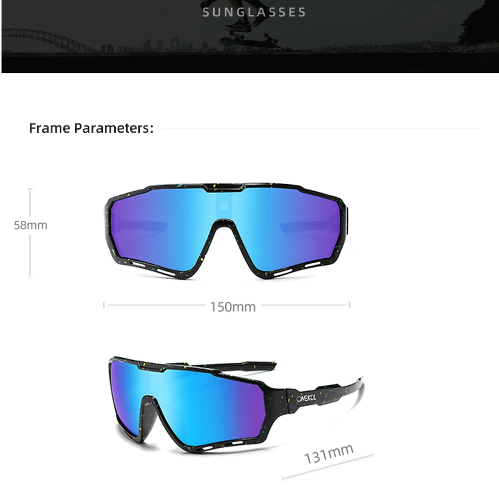 OMEKOL Brand New Photochromic Cycling Glasses Men Women Outdoor Sports Sun Glasses Bike Bicycle Eyewear MTB Baseball Sunglasses