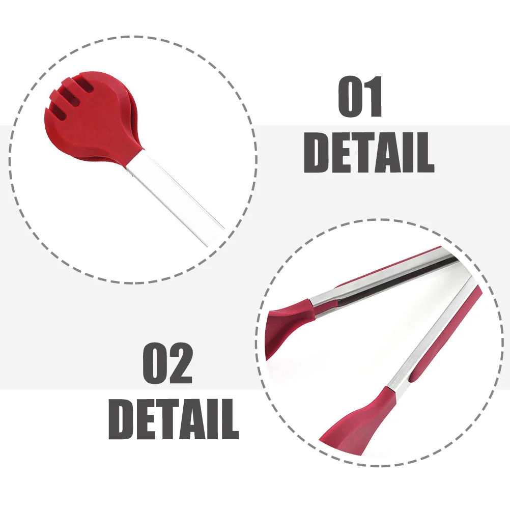 

Stainless Steel Food Tongs Heat Resistant BBQ Multipurpose Grips Anti Slip Lightweight Practical Kitchen Bar Tools