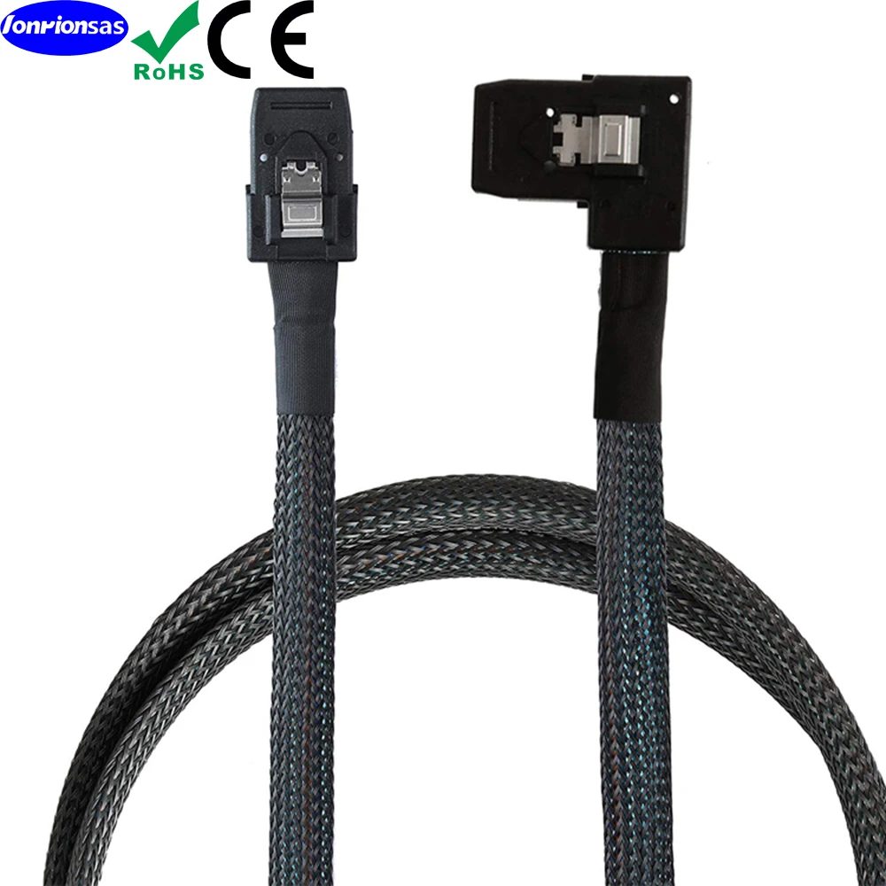 LONRIONSAS#Internal Mini SAS 36pin SFF-8087 to Left Angle SFF-8087 Cord Cable