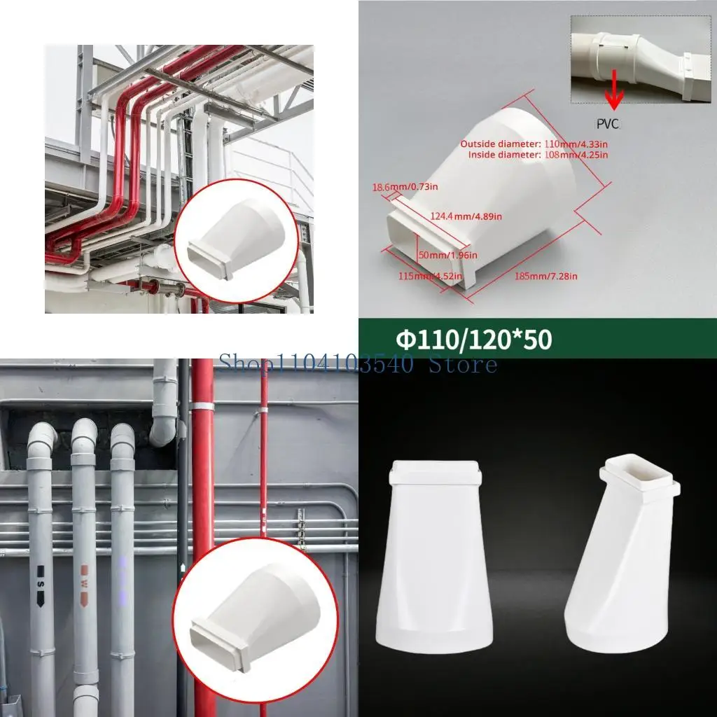 

Переходники для плоских пластиковых воздуховодов 02DC на преобразователь круглых вентиляционных каналов, простой в использовании