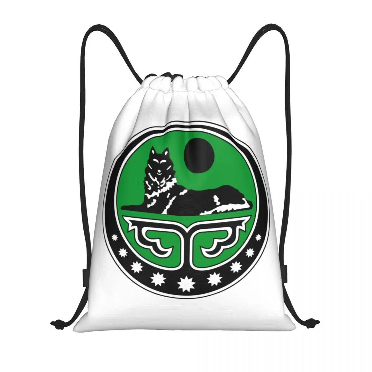 Chechen Borz Drawstring Backpack Sports Gym Bag for Women Men Wolf Coat Of Arms Training Sackpack