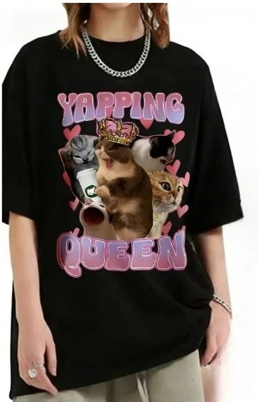 

Футболка с забавным принтом «Wake Up Act Silly Meme», с милым котом, короткий рукав, женская повседневная футболка, летняя уличная одежда, топ в стиле Y2K